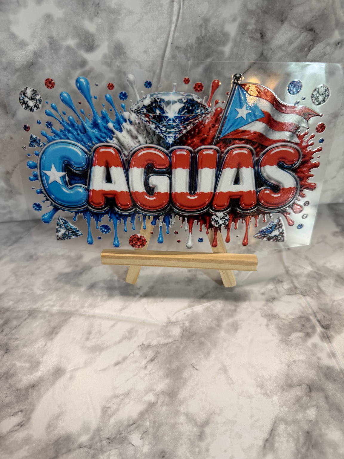 Caguas · Puerto Rico Flag & Diamond Design