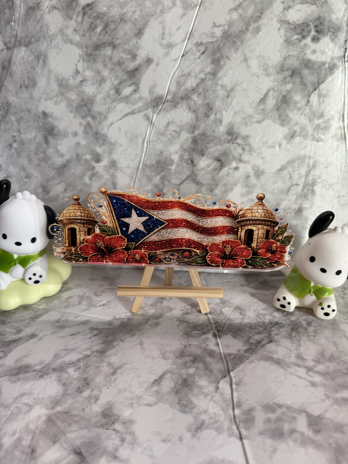 Puerto Rico Bling · Flag & Hibiscus